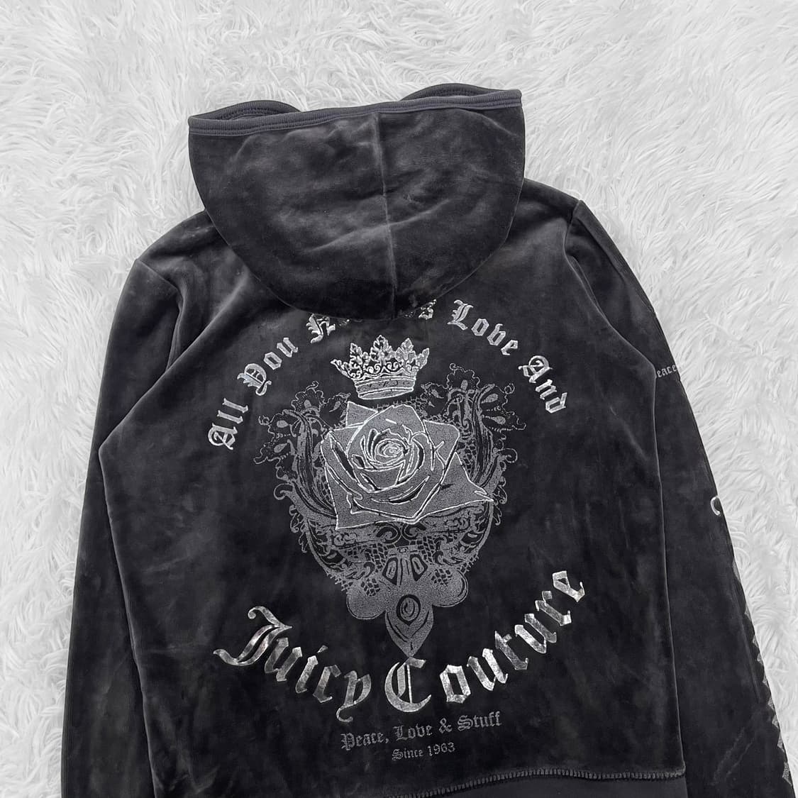 쥬시꾸띄르 로즈 벨벳 후드 집업 상품이미지4