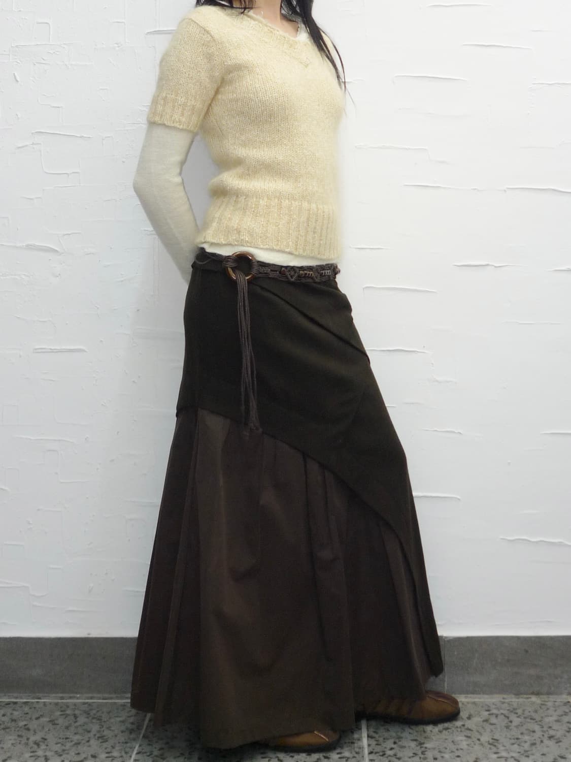 ivory v-neck knit top 상품이미지3