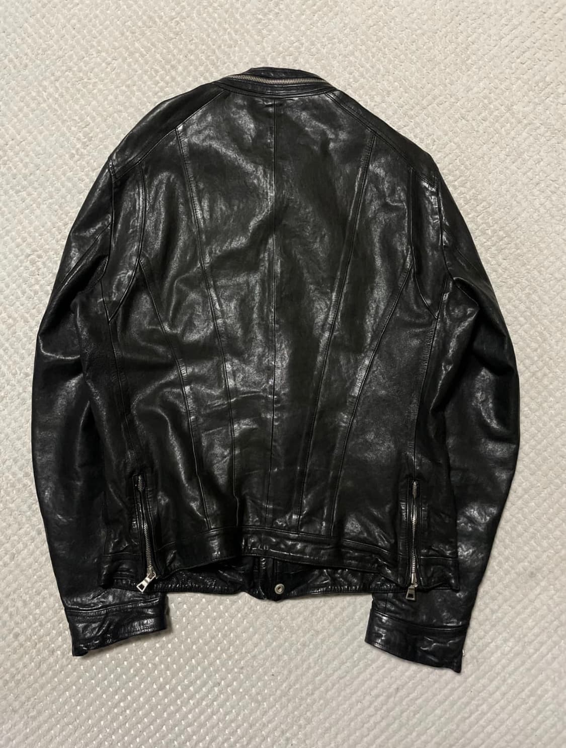 [L]셀렉티즘 레더 램스킨 라이더 자켓 상품이미지2