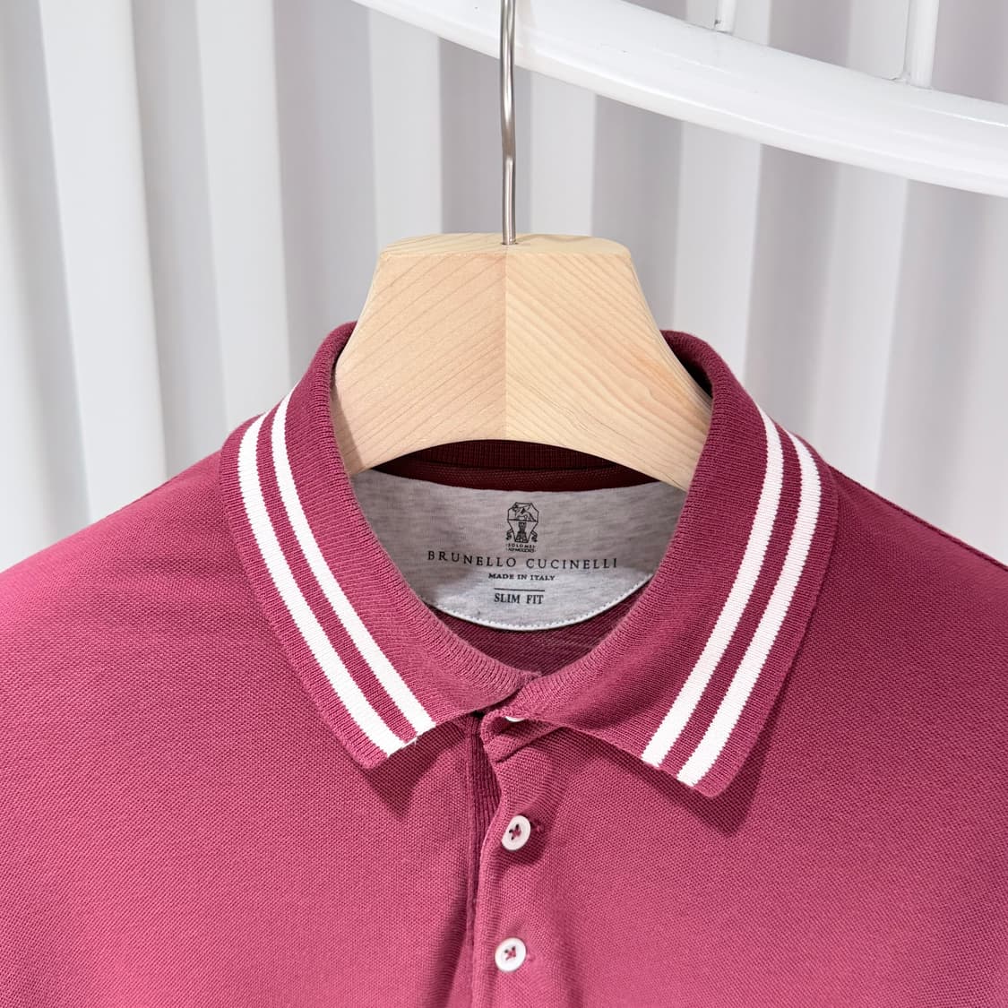 2XL / 브루넬로쿠치넬리 스트라이프 와인색 폴로 티셔츠 상품이미지2