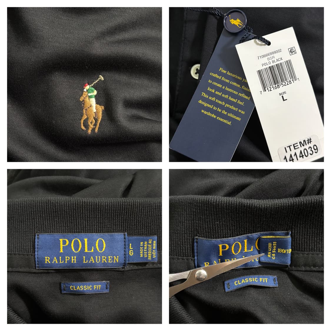 새상품)폴로 클래식핏 반팔카라티L(105)/블랙 상품이미지4