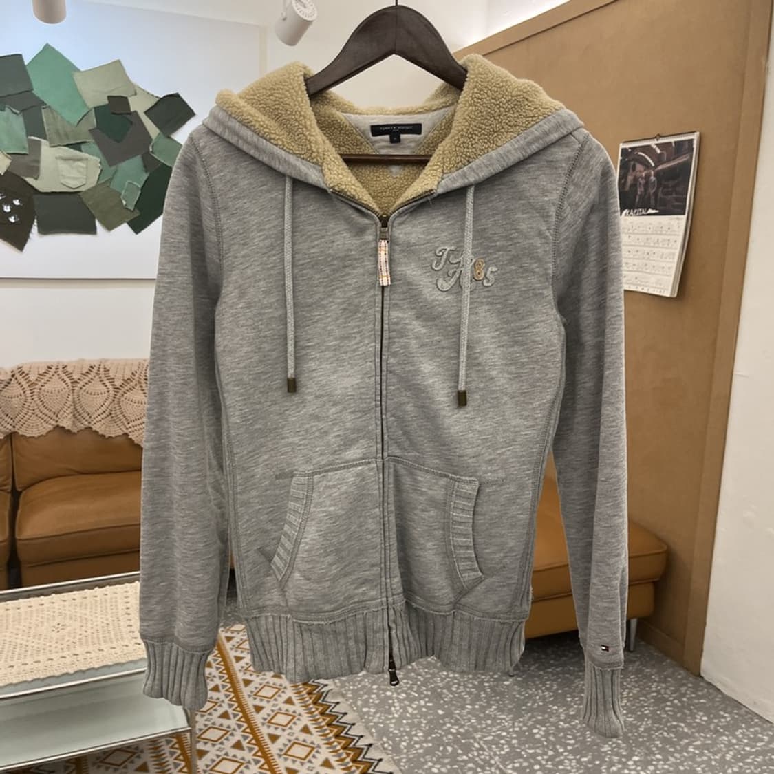 타미힐피거 빈티지 캐주얼 슬림핏 양털 후드집업 M C10680 상품이미지3