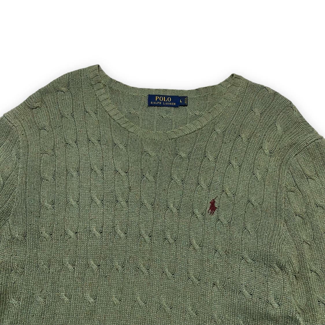 폴로 신형 라운드넥 카키 케이블니트 상품이미지2