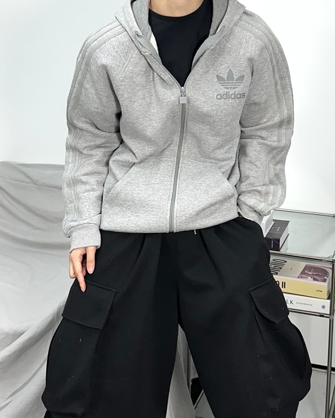 아디다스 올그레이 파이어버드 후드집업 100 상품이미지2