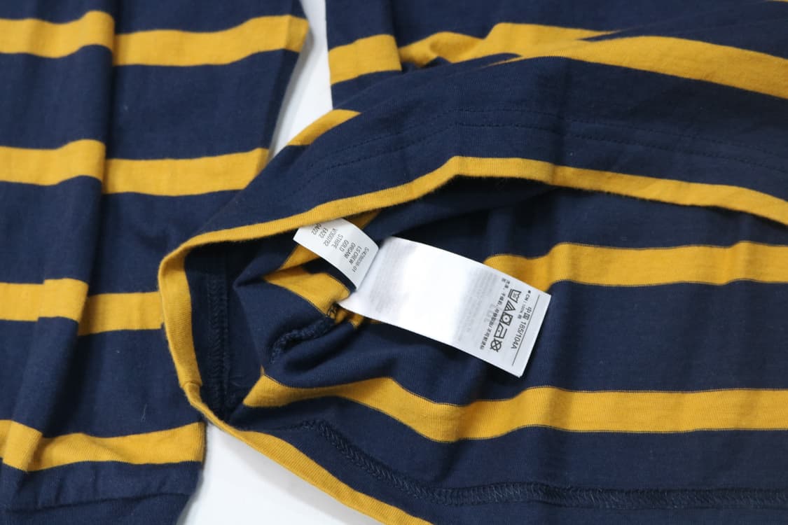 GAP 갭 오가닉 코튼 네이비 옐로우 스트라이프 롱 슬리브 티셔츠 (L) 상품이미지9