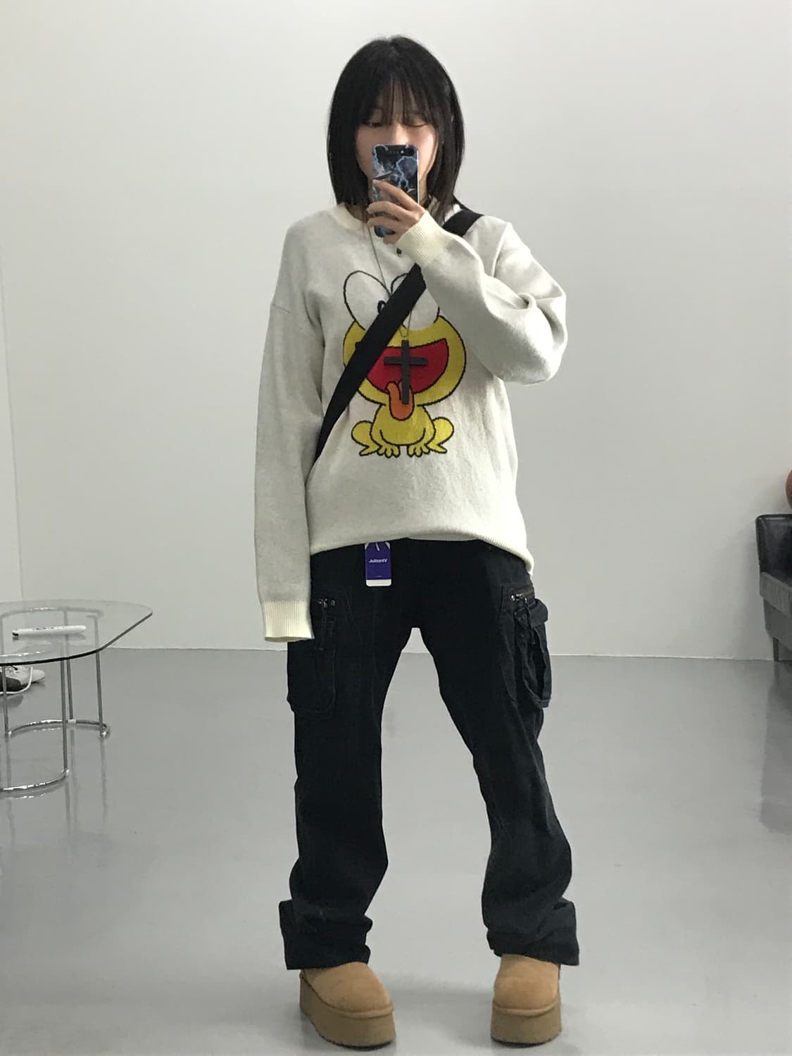 애니 배짱개구리 피욘키치 프린팅 니트 상품이미지2