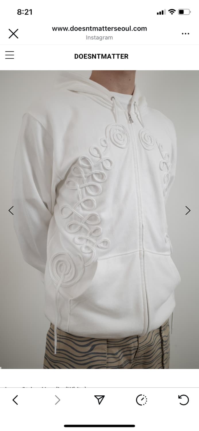 더즌매러 후드집업 화이트 상품이미지1