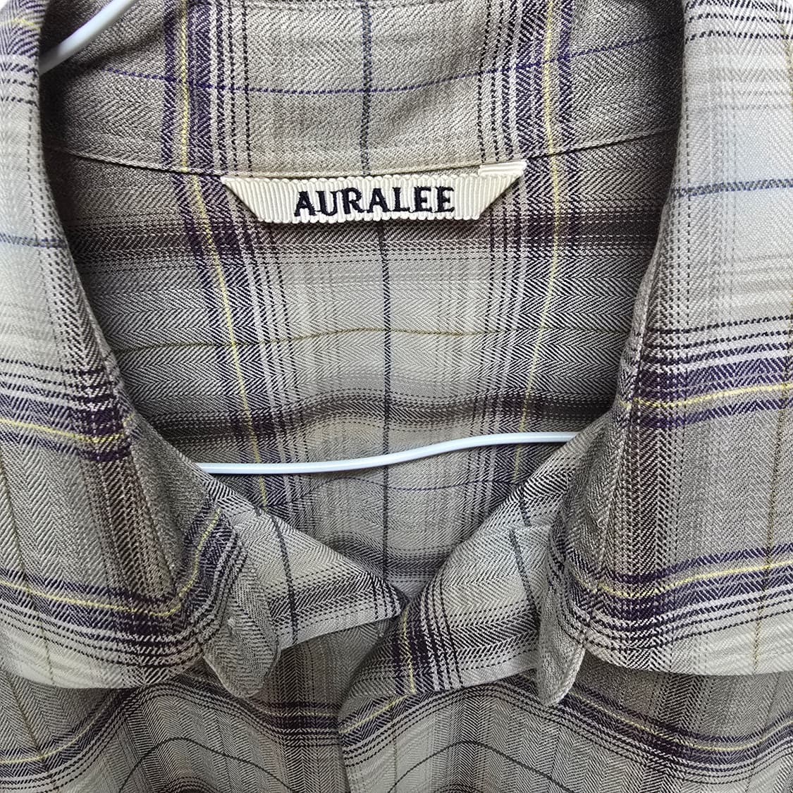 23aw 오라리 울 체크셔츠 브라운 4 상품이미지3