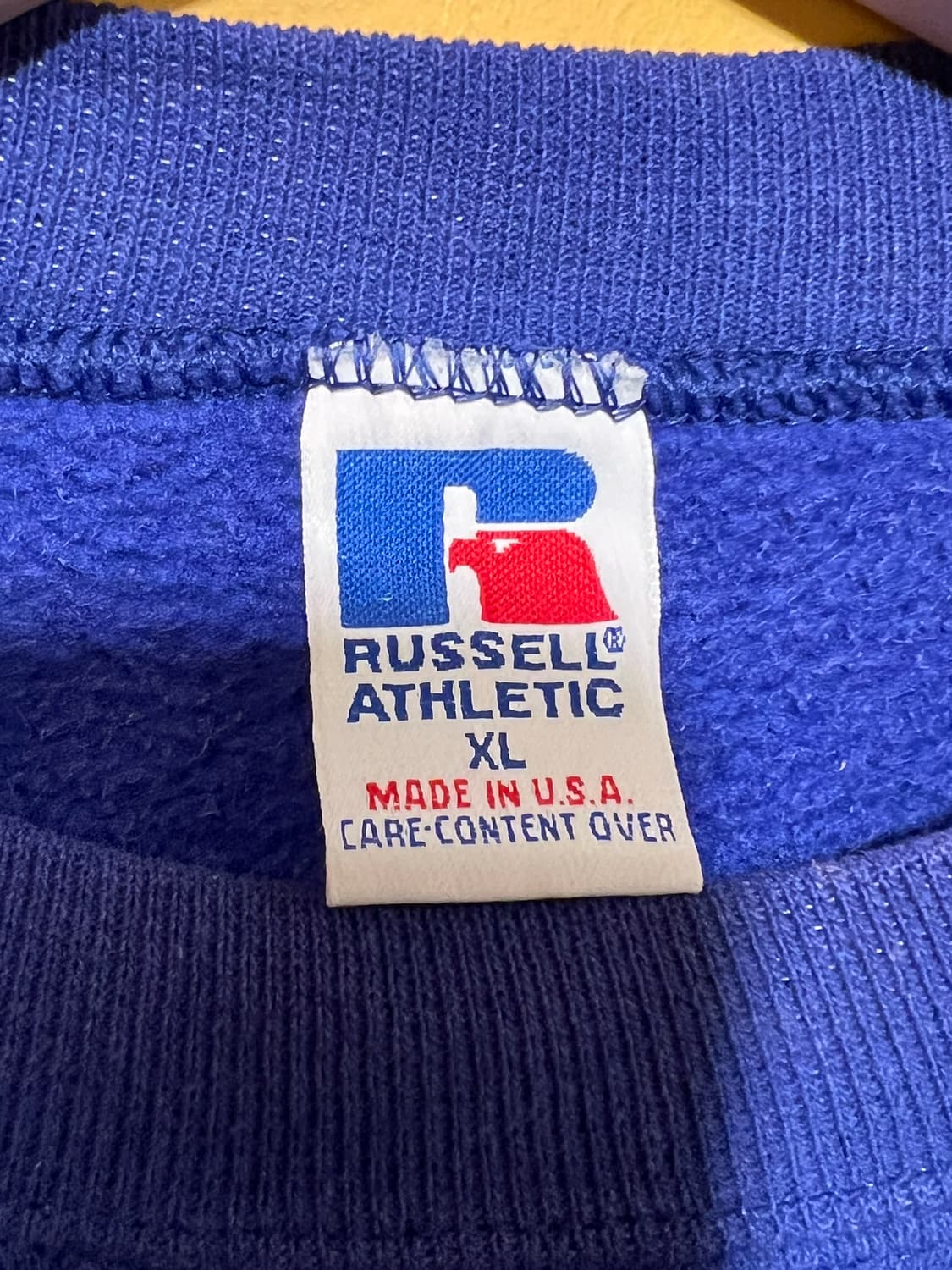 90's [XL] 러셀 애슬레틱 빈티지 무지 맨투맨 로열블루 USA 미제 상품이미지6