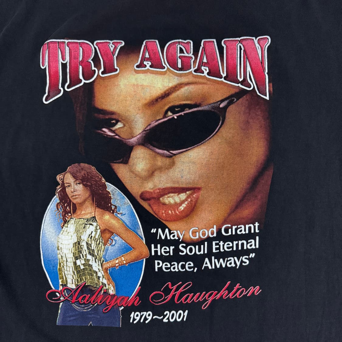빈티지 2001 Aaliyah 알리야 메모리얼 랩티셔츠 상품이미지4