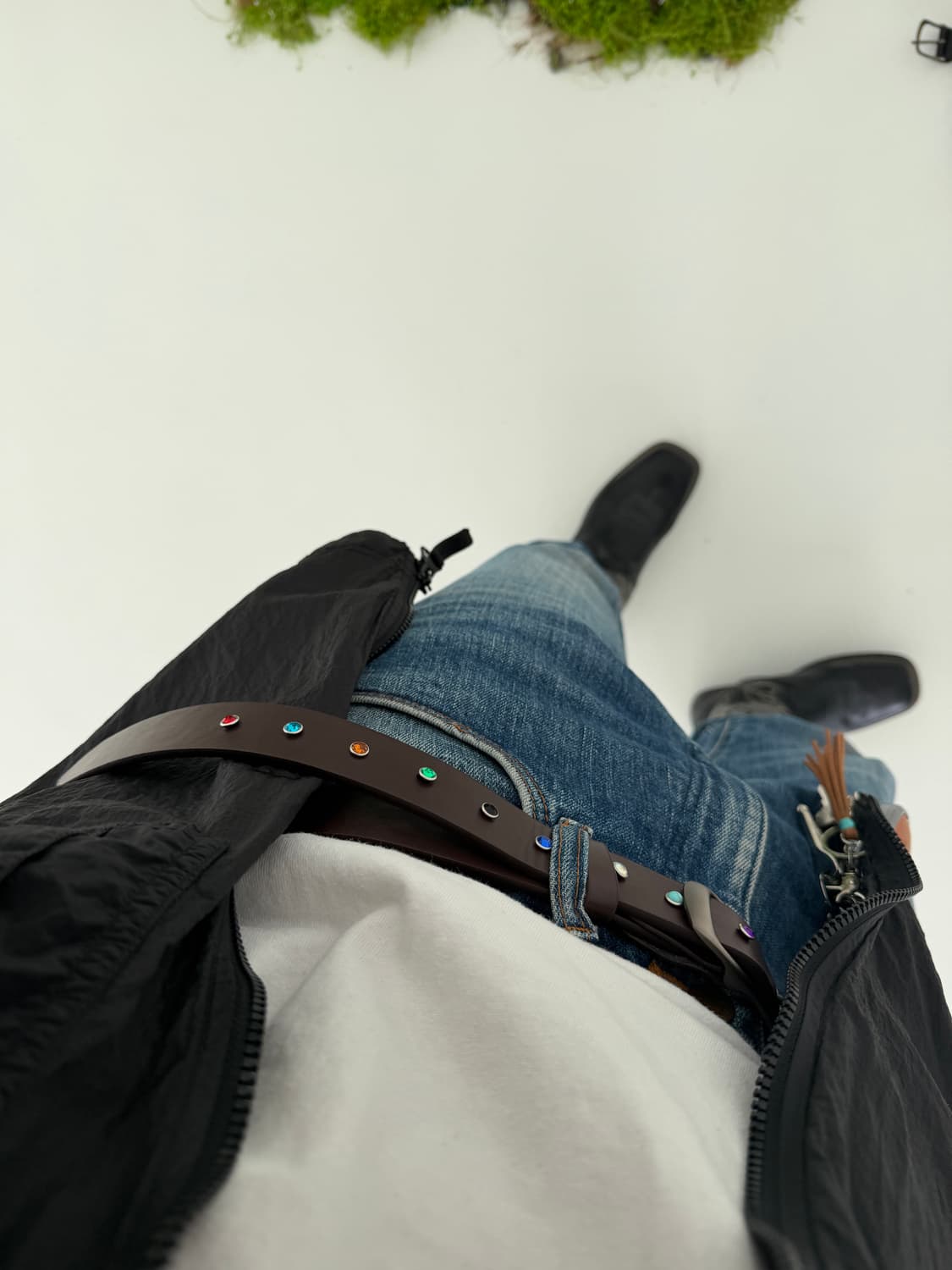 큐빅 웨스턴 벨트 black or brown 상품이미지6