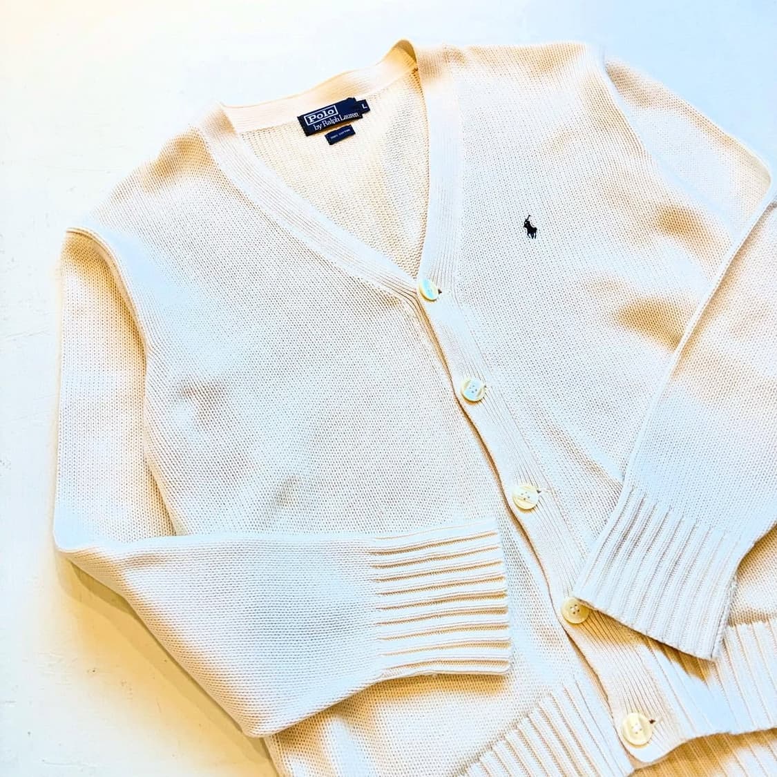 폴로랄프로렌 크림 코튼 가디건 상품이미지5