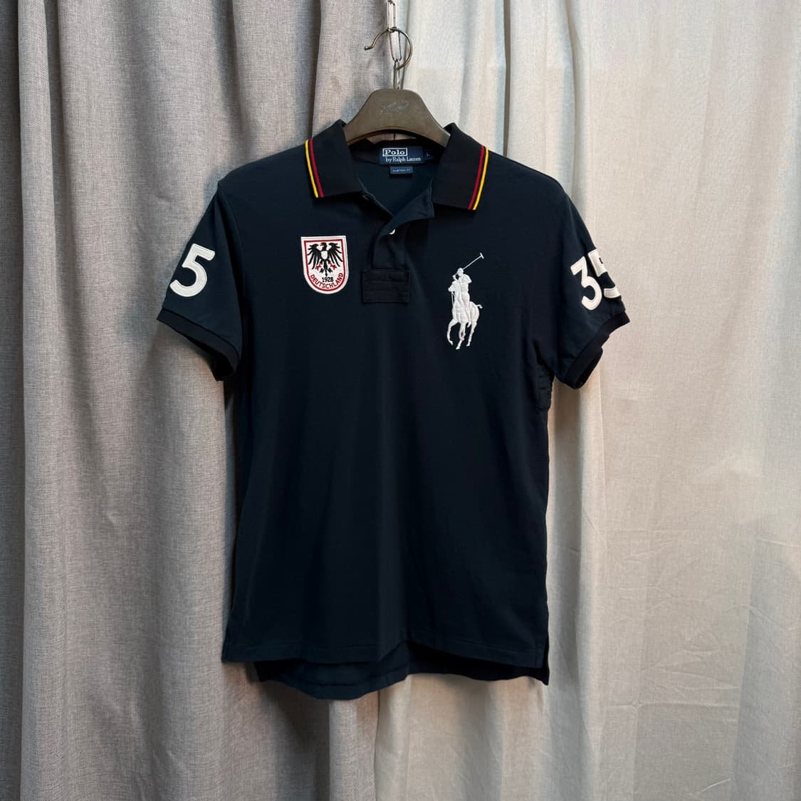 [L] 폴로 랄프로렌 블랙 독일 빅포니 반팔 카라티 상품이미지2