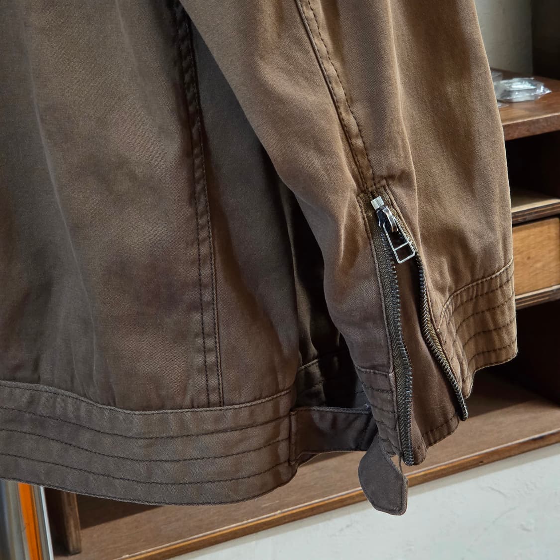 JPN 투지퍼 버클 브라운 코튼 자켓 상품이미지8