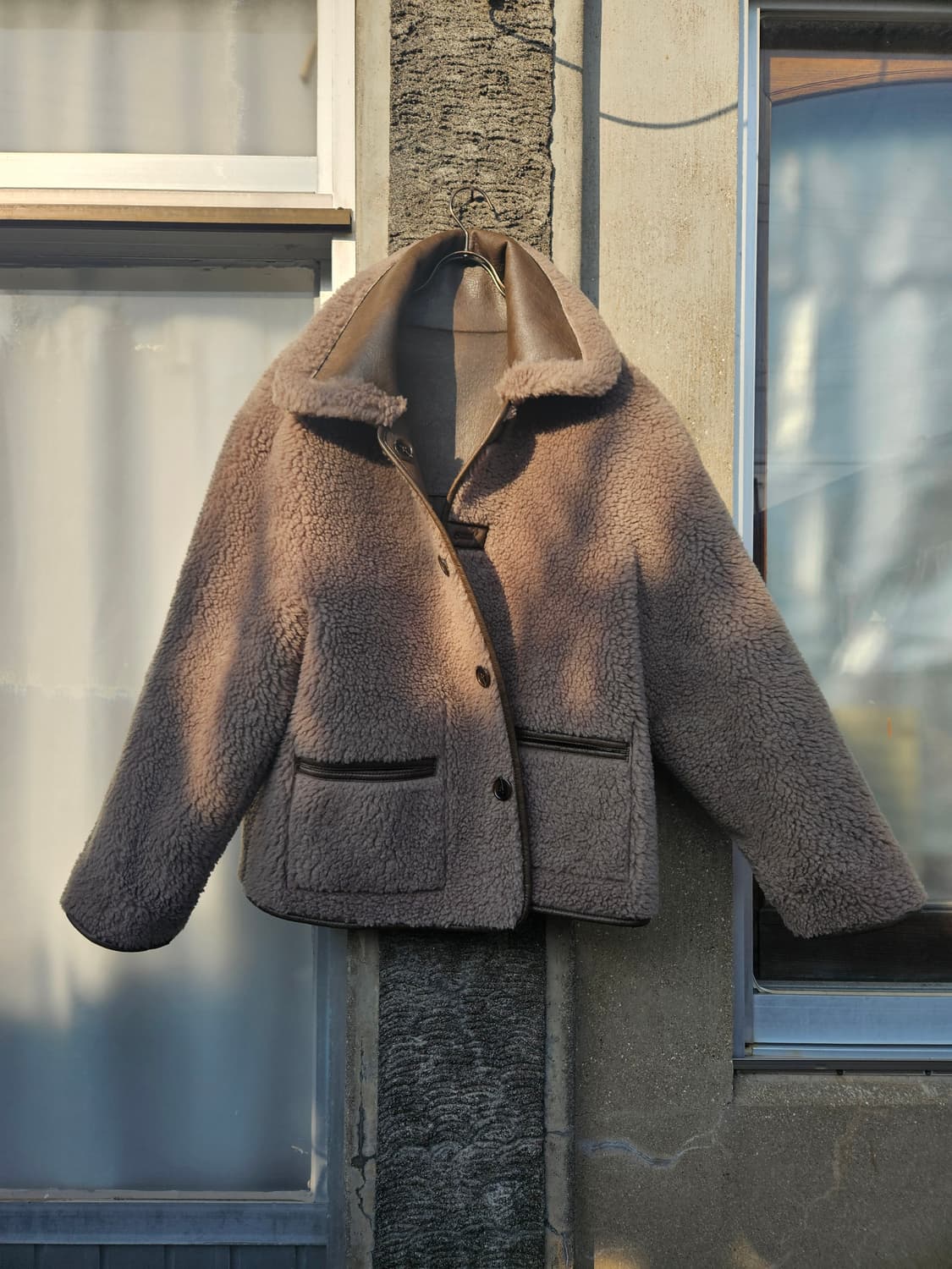 파사드패턴 빈티지 램스울 리버시블 무스탕 브라운 S, 1사이즈 상품이미지7