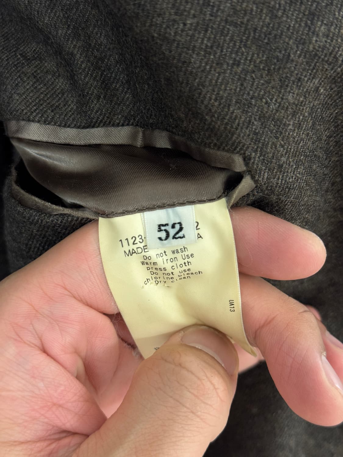 유나이티드 애로우즈 상위 라벨 소버린하우스 다크브라운 플란넬 수트 52 상품이미지4