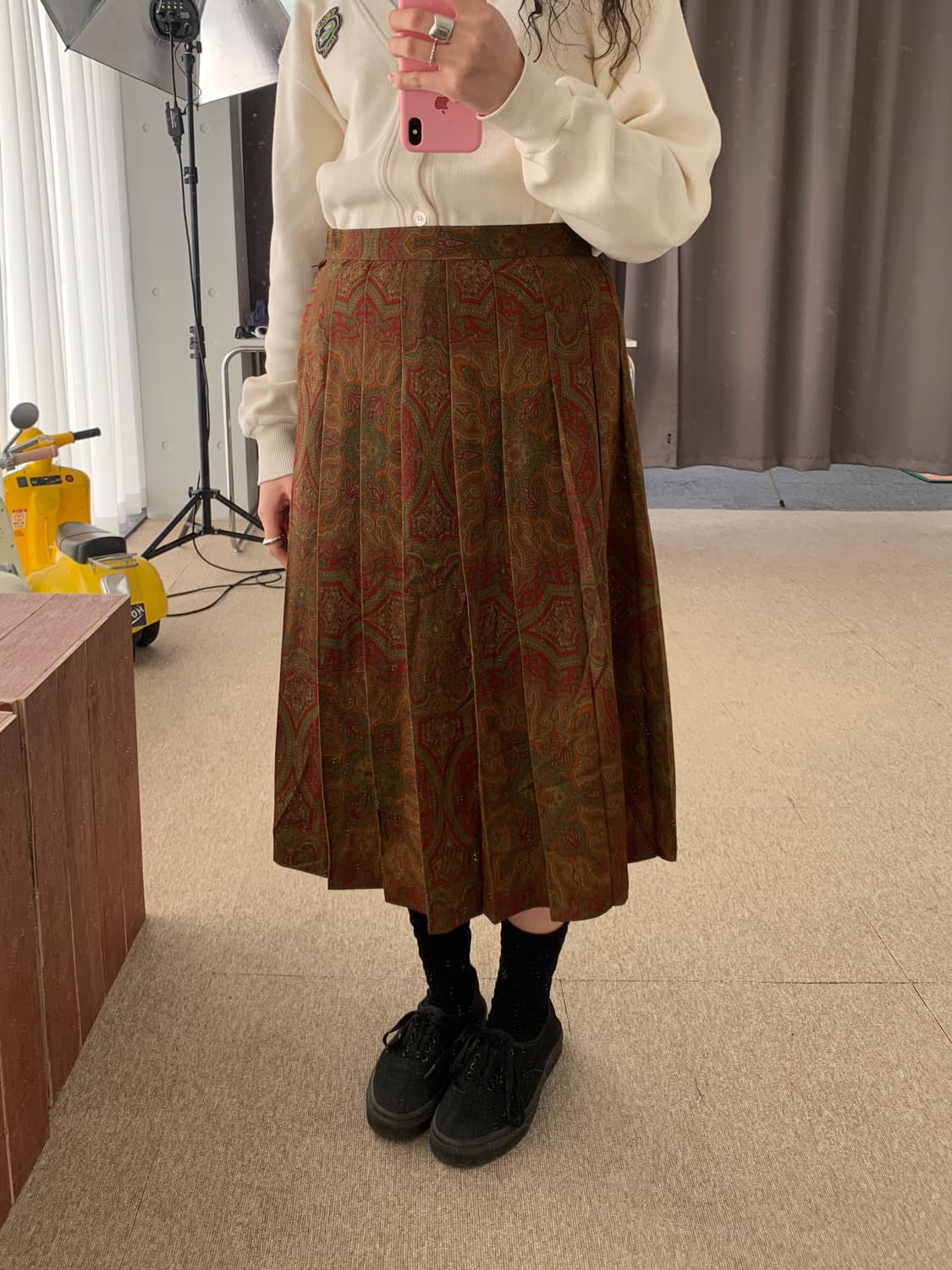 버버리 페이즐리 울 플리츠 스커트 상품이미지7