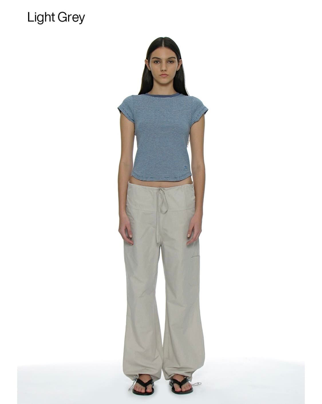 파르티멘토_라운딩 드로우스트링 팬츠_라이트 그레이 상품이미지1