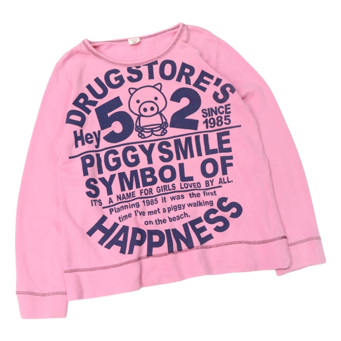 Drug Store's 드럭스토어 빈티지 피기 그래픽 핑크 맨투맨 (4) 상품이미지1