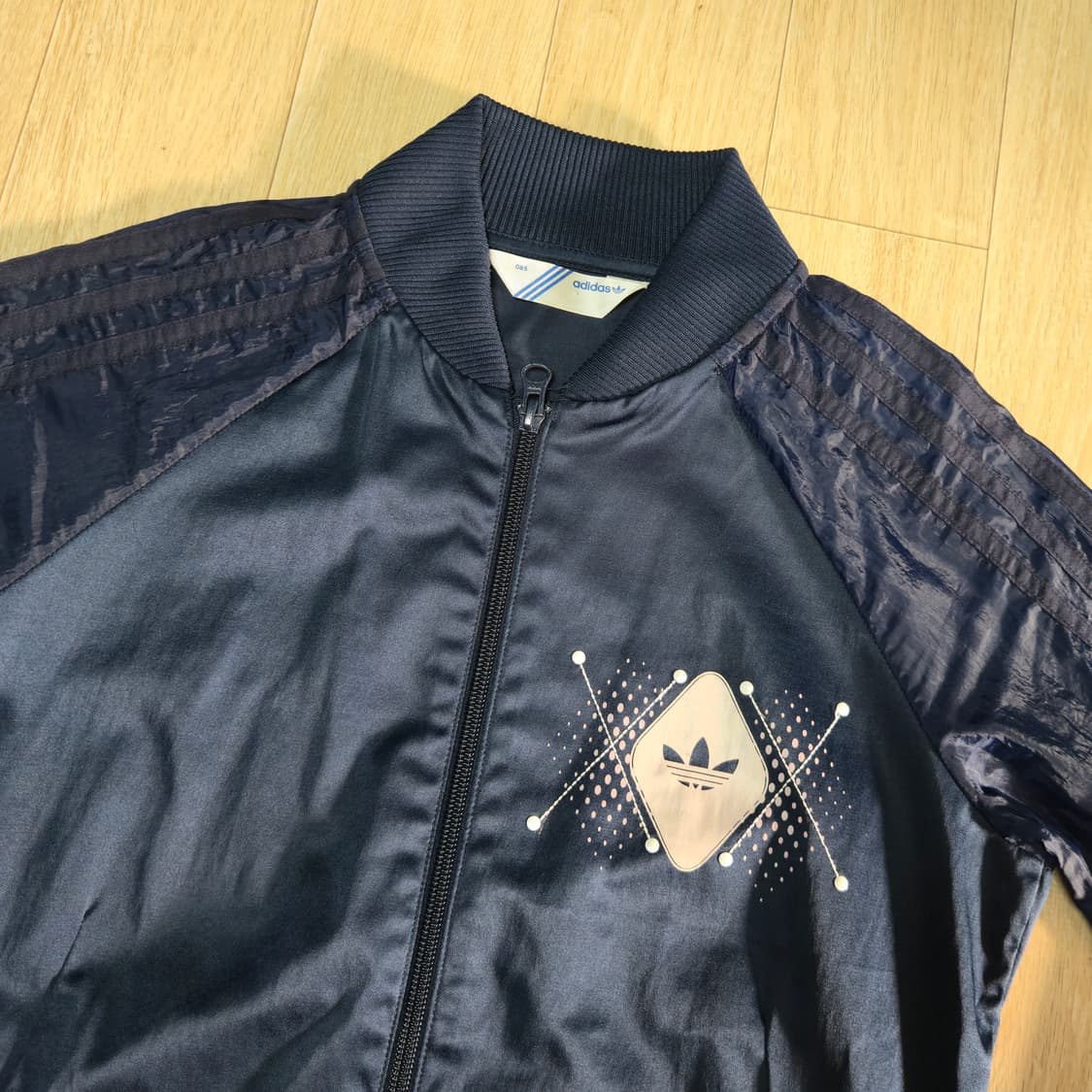 85) 아디다스 네이비 사틴 져지자켓 트랙탑 상품이미지2