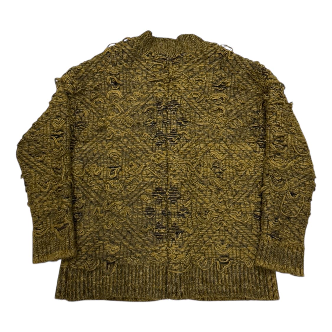 앤더슨벨 자가드 헤비 오버사이즈 니트 가디건 브라운 L 상품이미지2