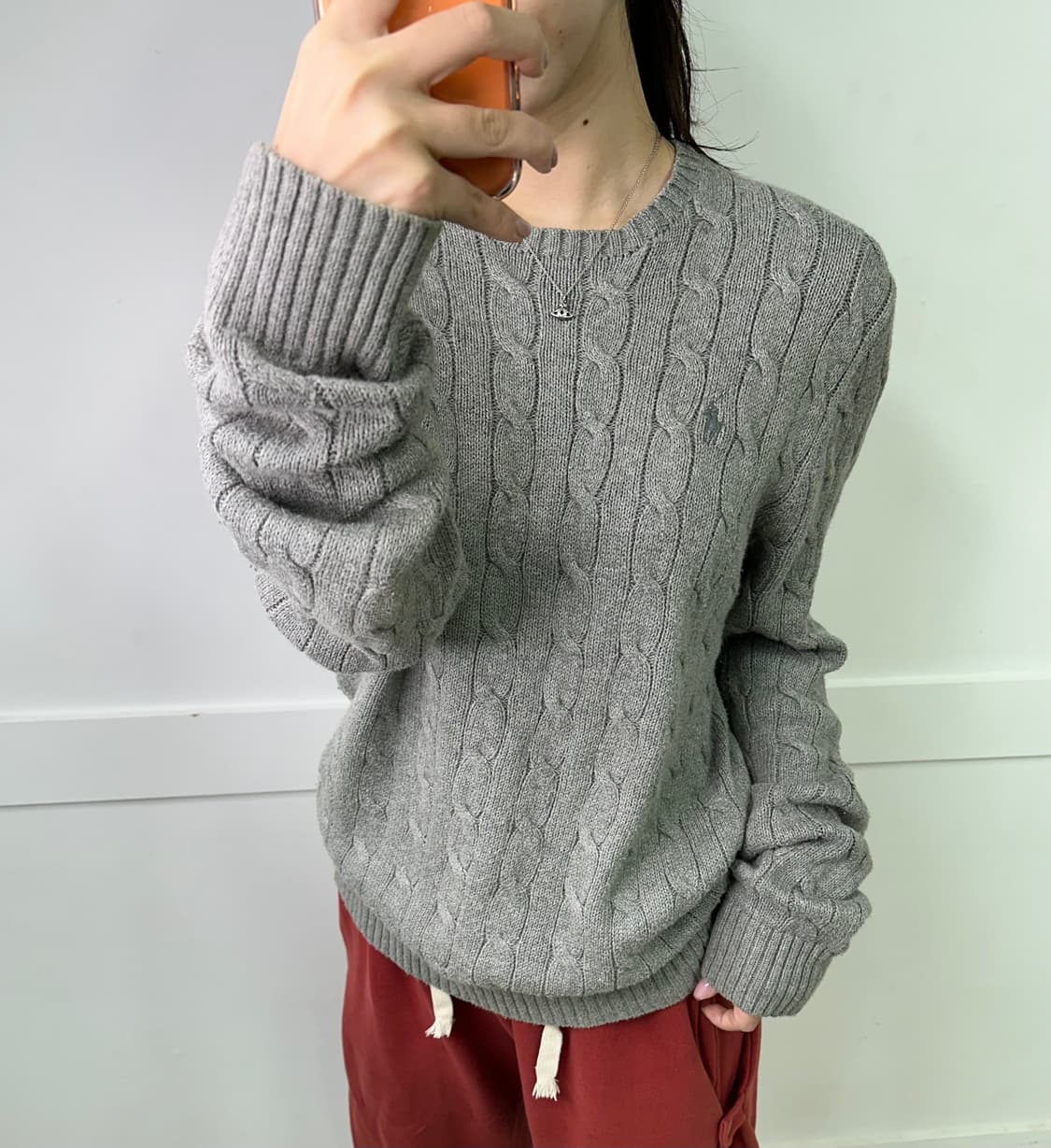 100 폴로랄프로렌 신형 꽈배기 그레이 니트 상품이미지1