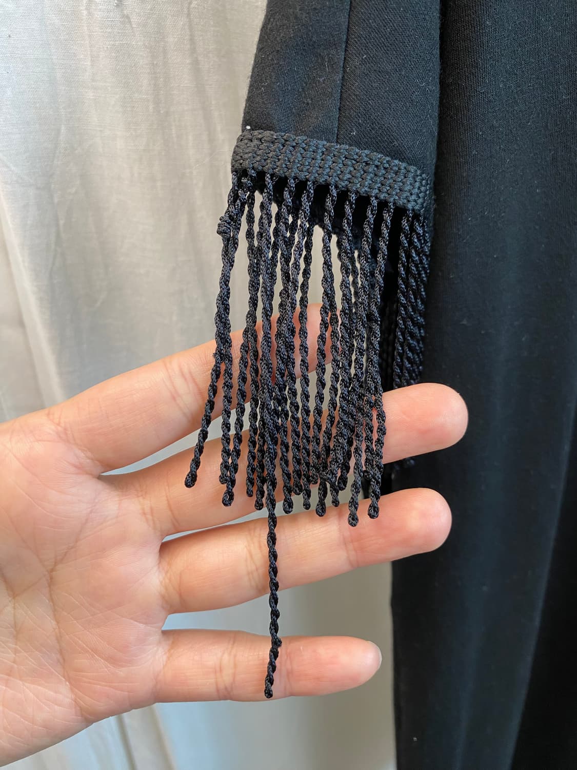 SHIEN 블랙 프린지 반팔티셔츠(M) 상품이미지7