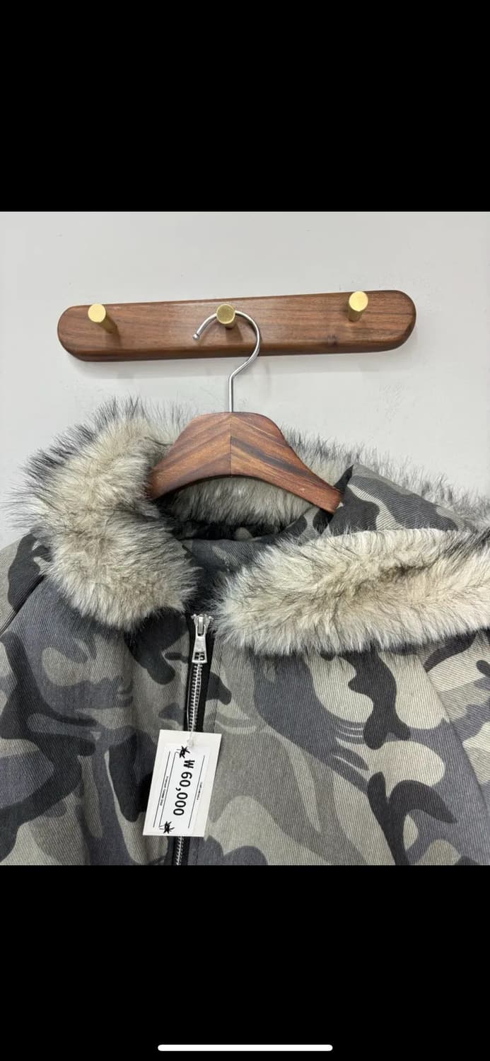 빈티지 카모 퍼 후드패딩 자켓 H1572 상품이미지5