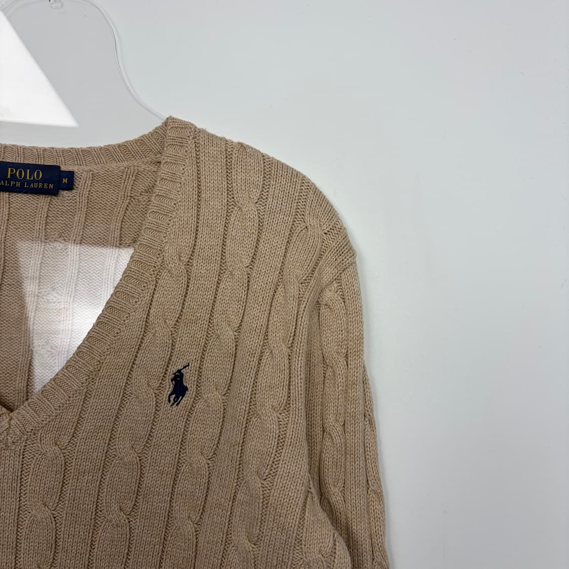 폴로 랄프로렌 브이넥 꽈배기 니트 티셔츠 상품이미지3