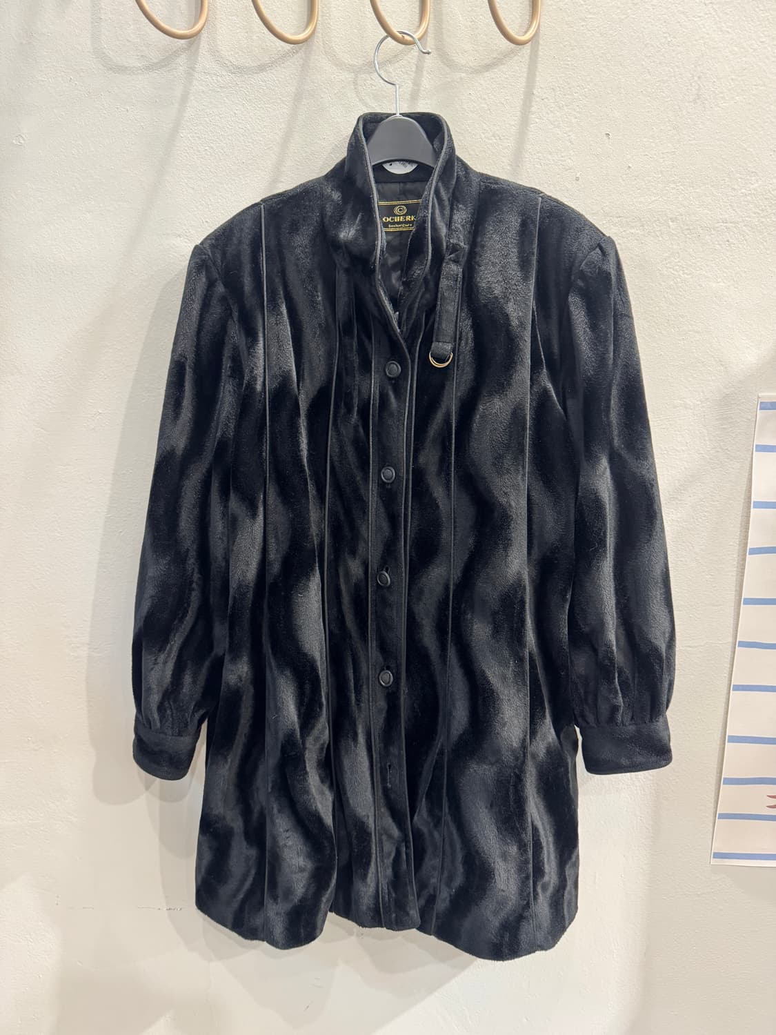 japan vintage 프래스트 페이크퍼 하프코트 상품이미지1