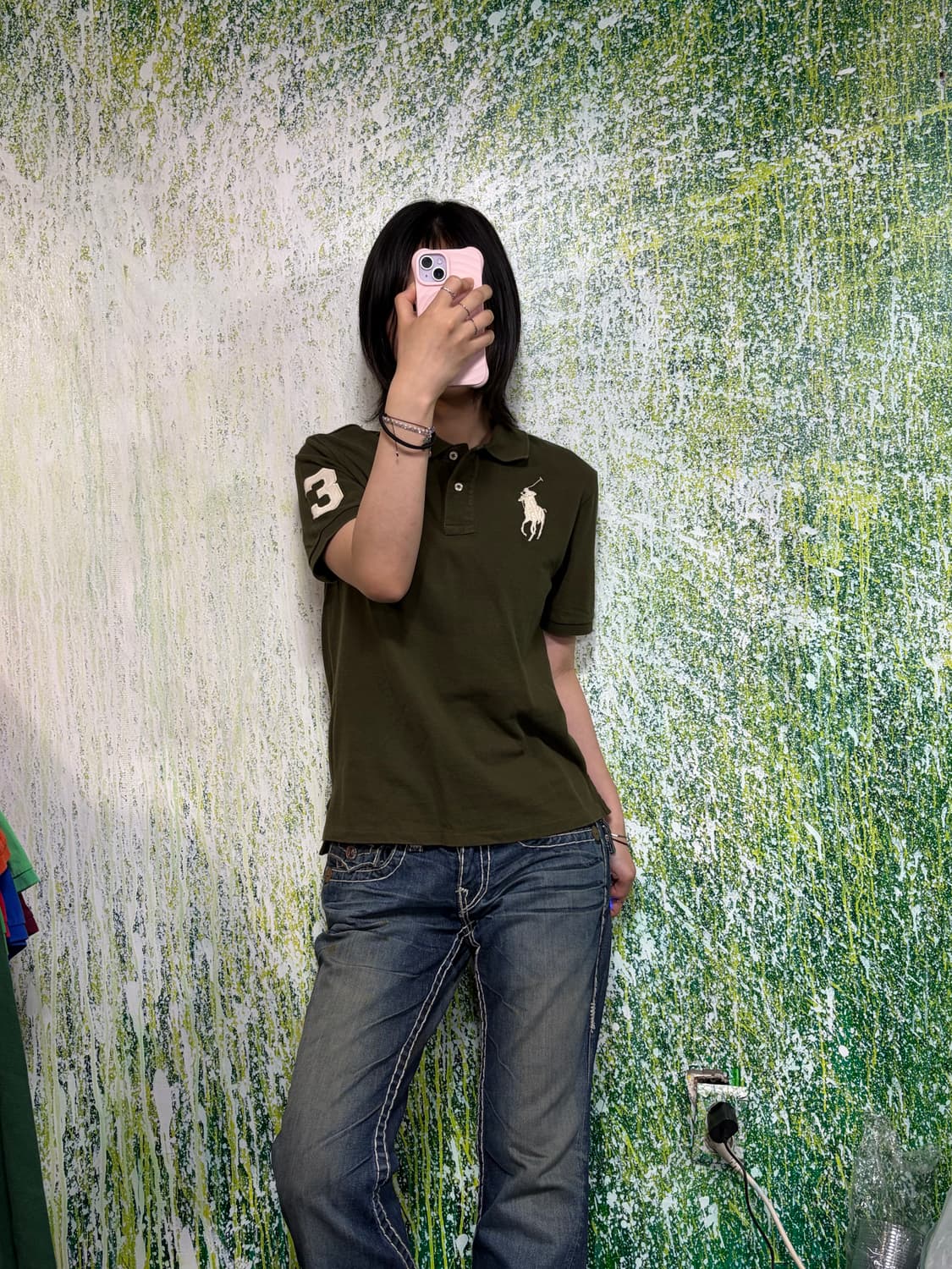 폴로 빅포니 치프키프 올리브 카키 카라 pk 반팔 티셔츠 L 상품이미지2