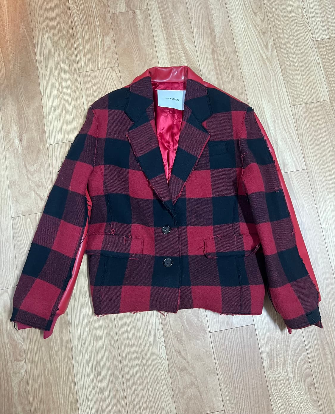 푸시버튼 반반포인트 자켓 상품이미지1