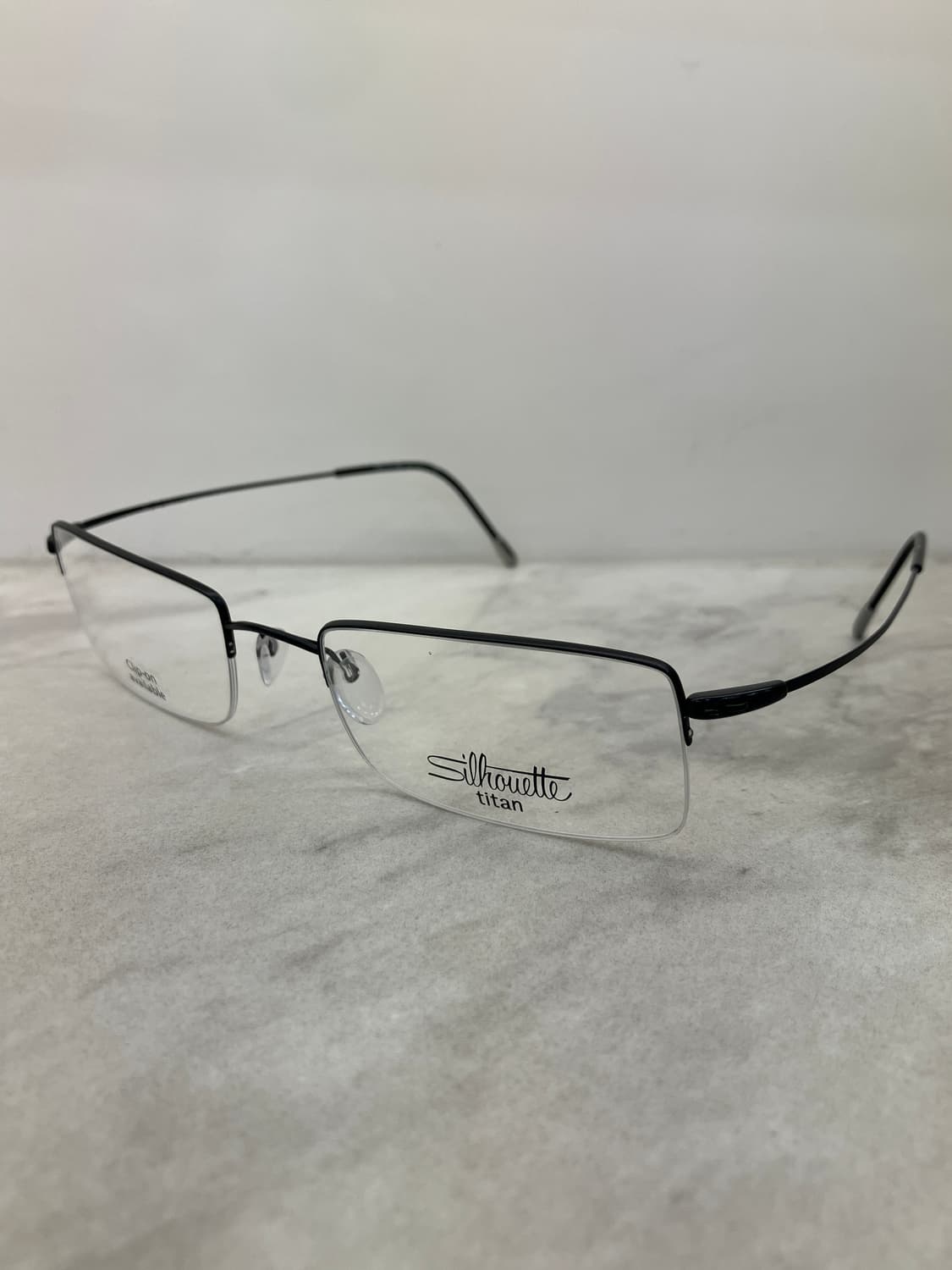 B43 실루엣 Silhouette 초경량 블랙 스퀘어 반무테 안경 상품이미지9