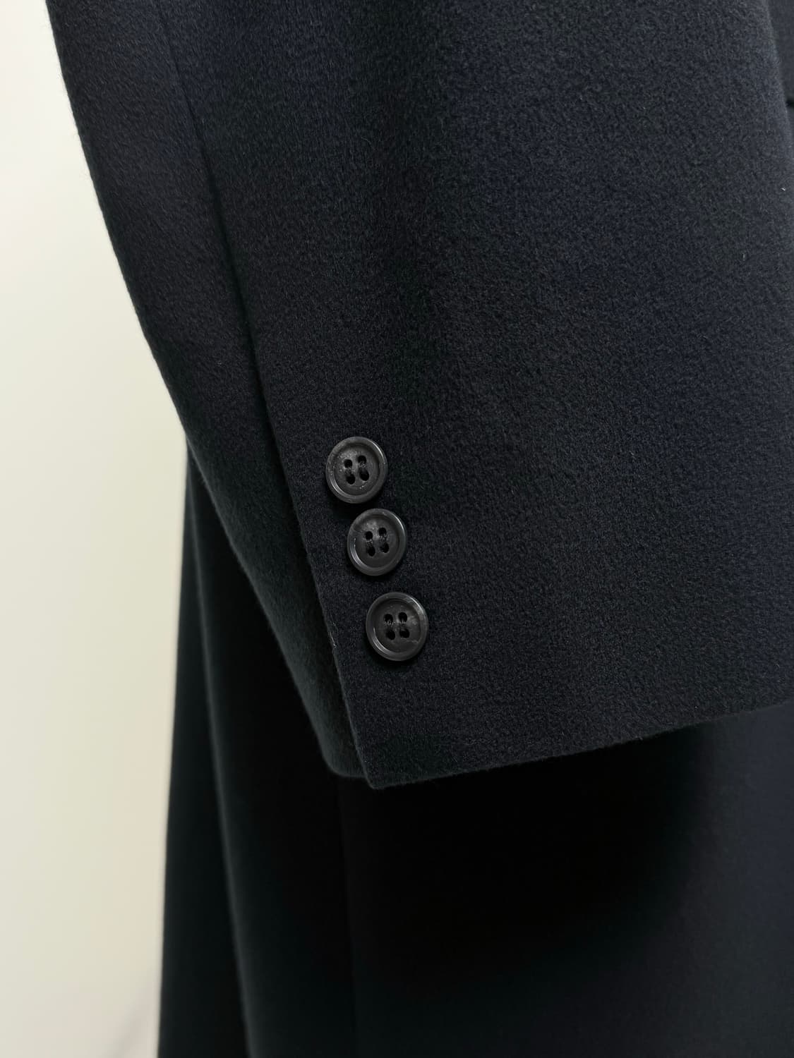 [캐시미어 100%] 빅사이즈 남성 블랙 더블 버튼 롱코트 105-110 상품이미지6