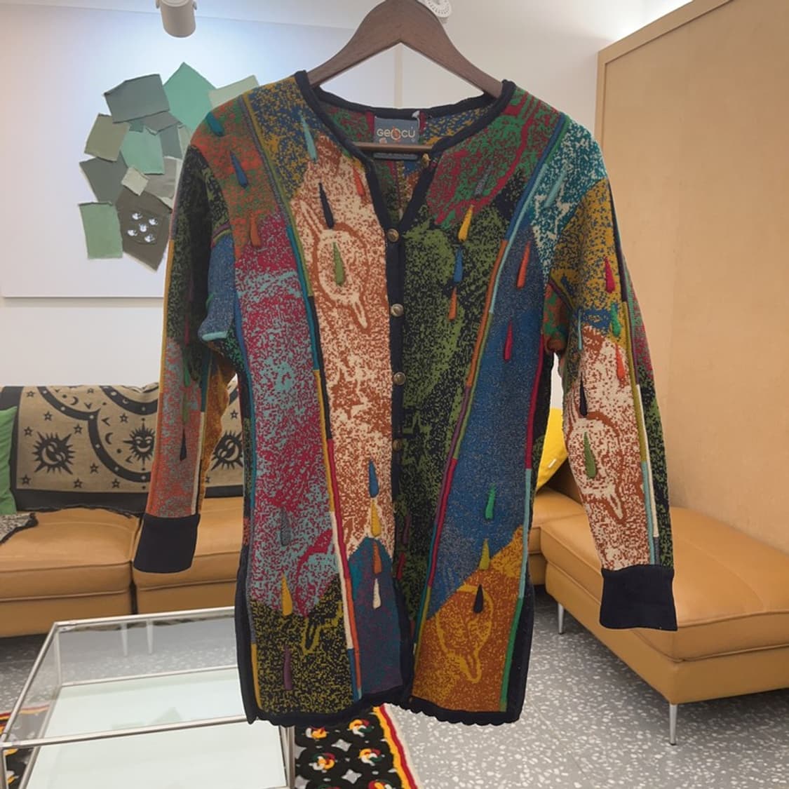 게오쿠 키치 유니크 보헤미안 히피 메리노울 가디건 M C07933 상품이미지3