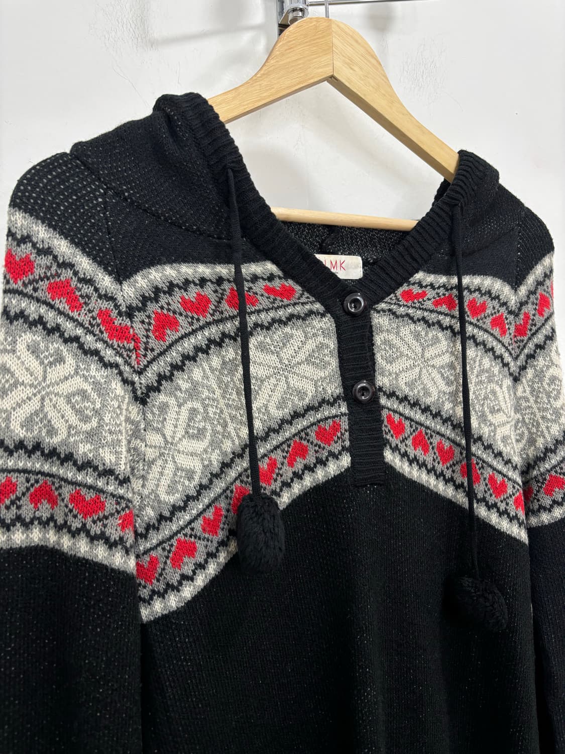 Michel klein 폼폼이 노르딕 후드 니트 원피스 상품이미지7