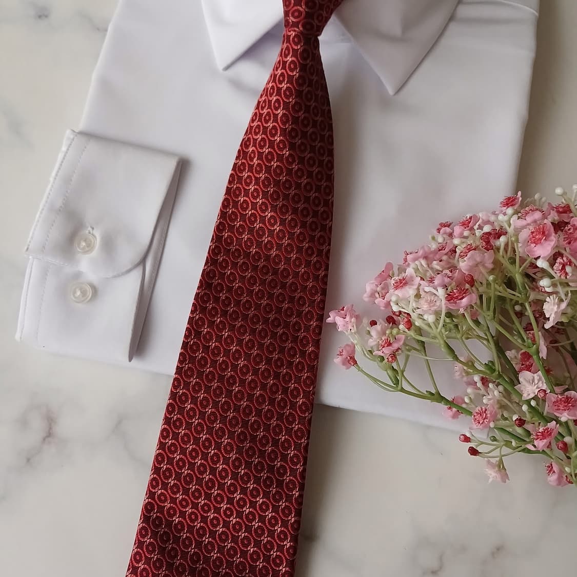 소니아 리키엘 실크 레드 패턴 넥타이 9.7cm A+등급 A19314
 상품이미지7