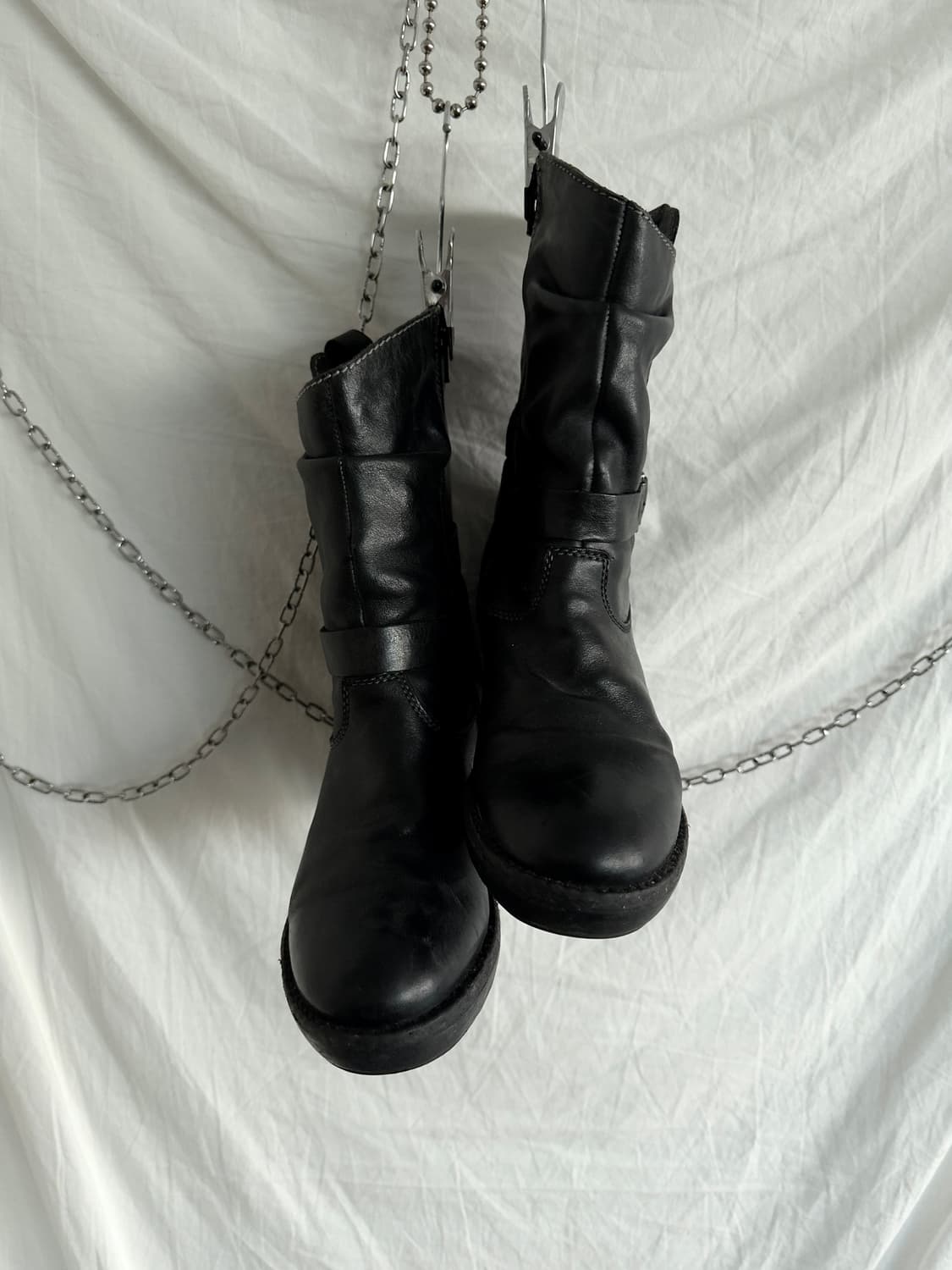 manas 마나스 버클 아일렛 사이드지퍼 부츠 상품이미지3