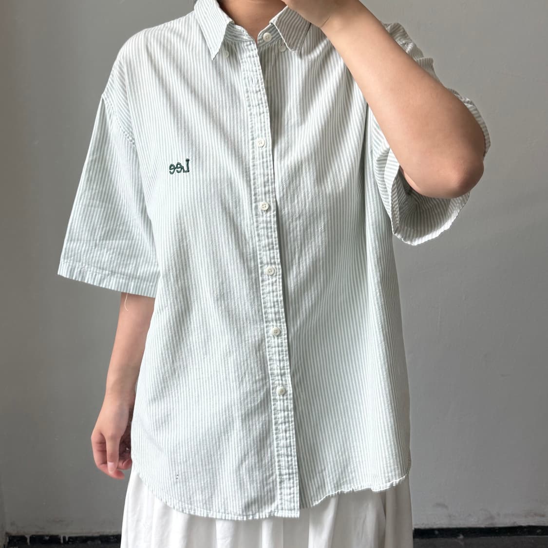 [L] 리 스트라이프 반팔셔츠 상품이미지1