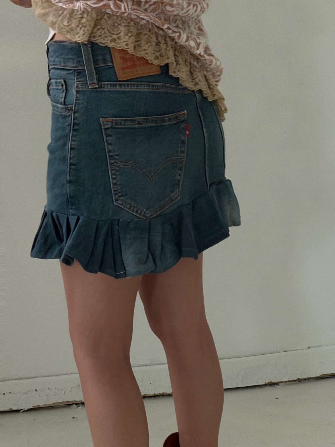 일본빈티지 리바이스 프릴 청치마 상품이미지2