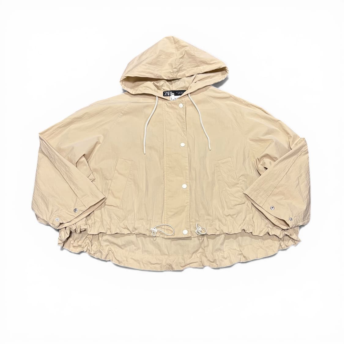 우먼FREE 자라 X 에베레스트 베이지 오버핏 바람막이 우븐자켓 상품이미지2