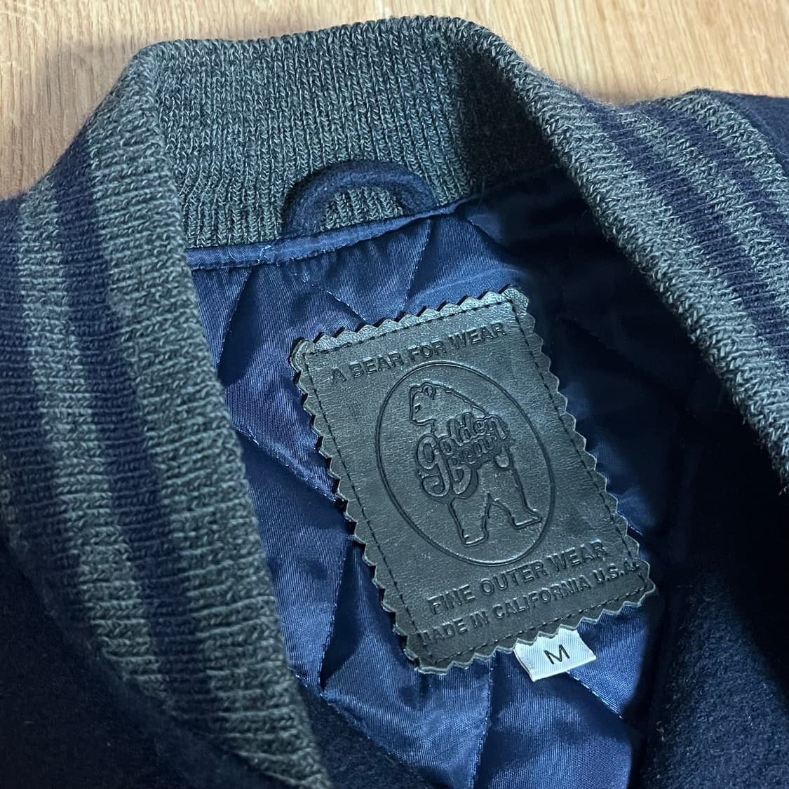 골든베어 울 바시티 자켓 네이비 M 상품이미지2