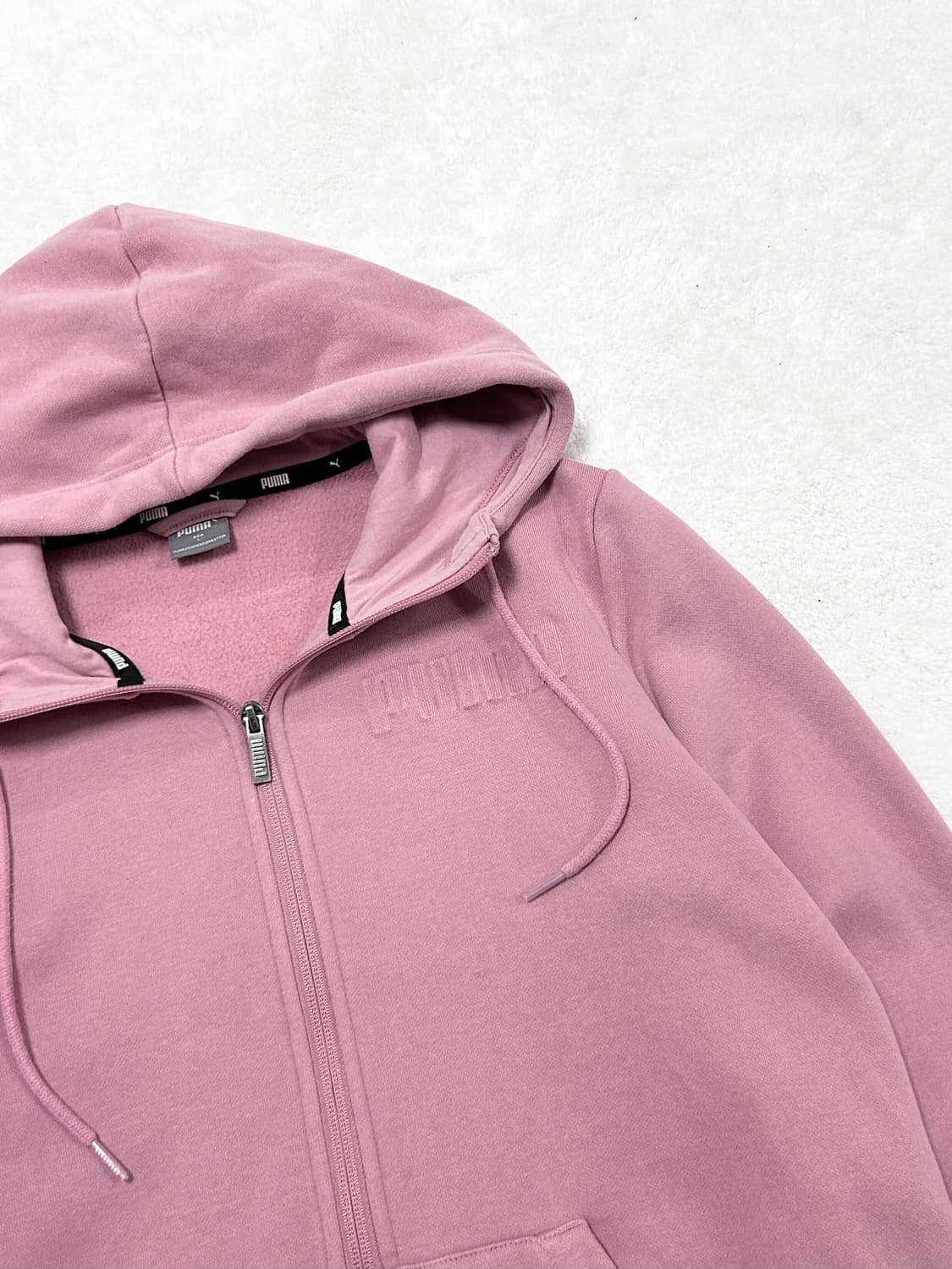 푸마 스펠로고 핑크 후드집업 상품이미지6
