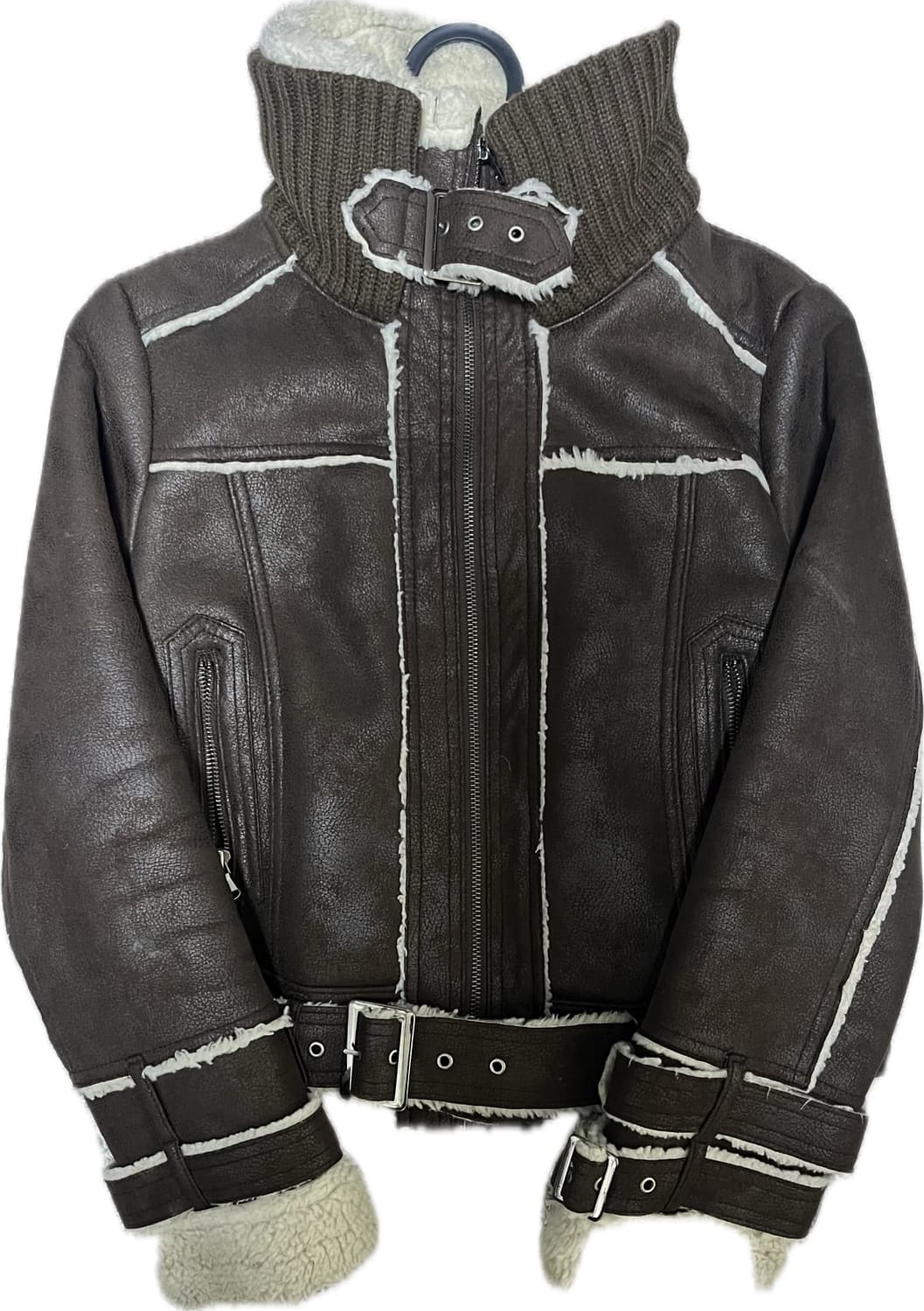 하이넥 버클 무스탕 샵502 큐빈티지 모리  상품이미지1