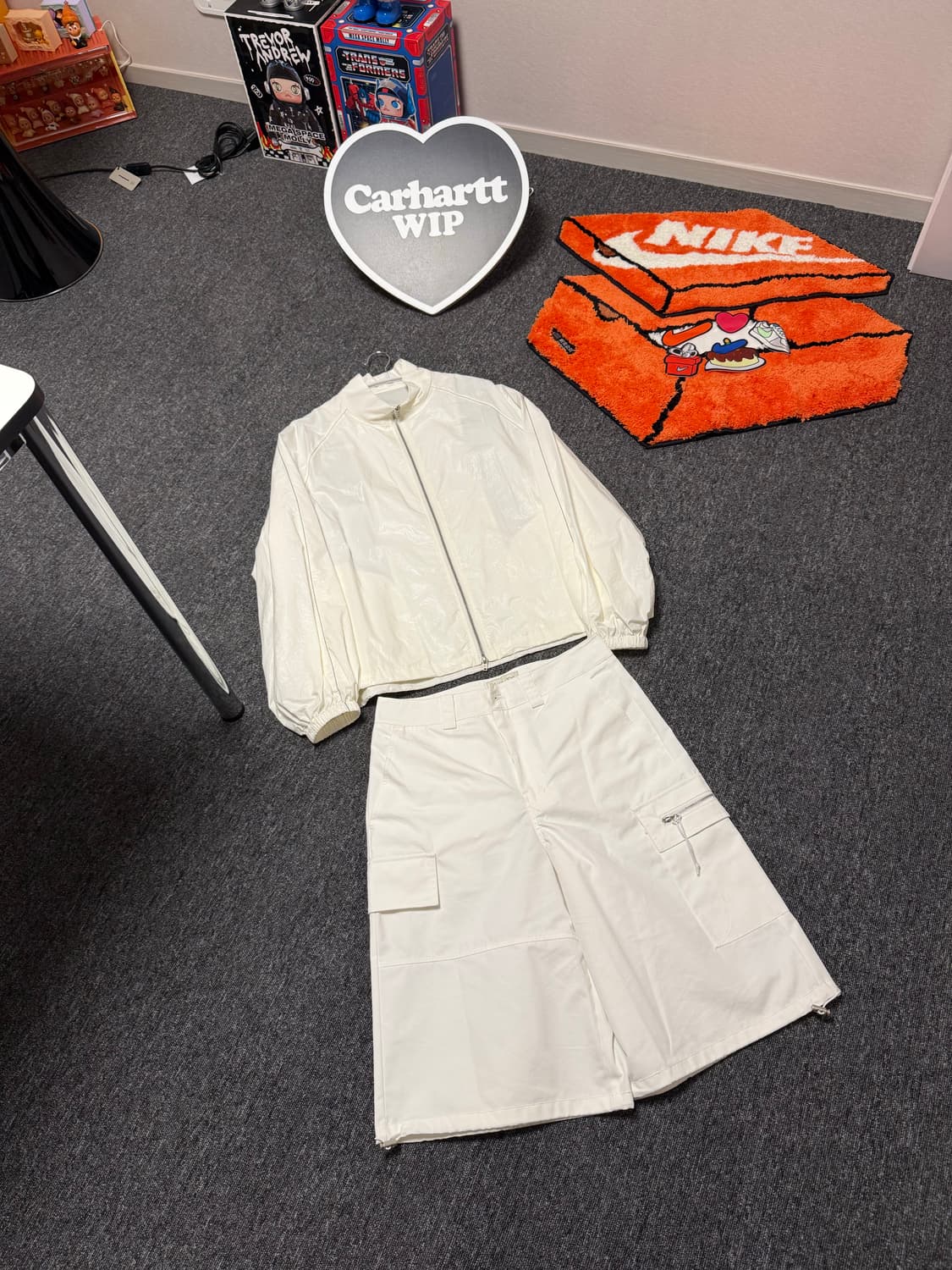 [M] 마땡킴 코튼 카고 카프리 팬츠 화이트 상품이미지1