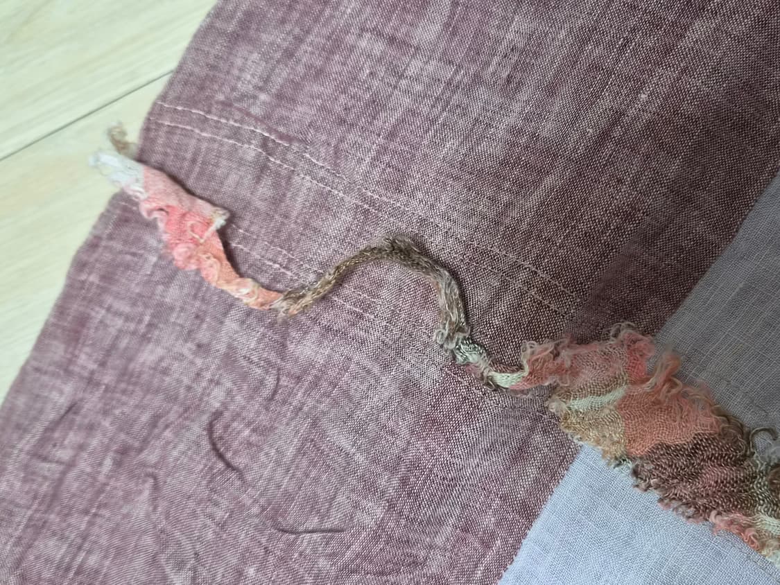 빈티지 모리걸 하구미 세로 패치워크 보라 미디 스커트 상품이미지2
