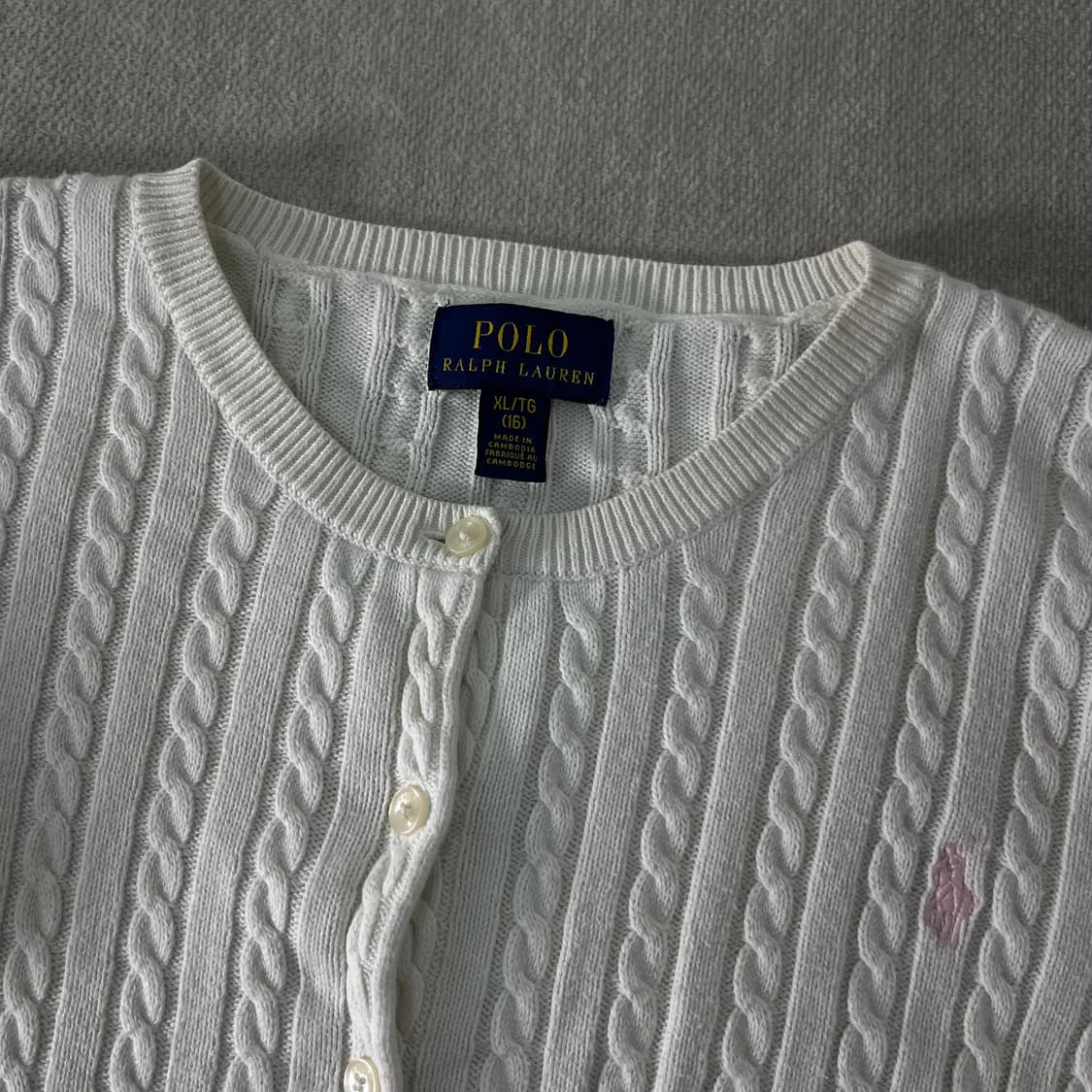 W 95 폴로랄프로렌 스몰포니 꽈배기 가디건  상품이미지2