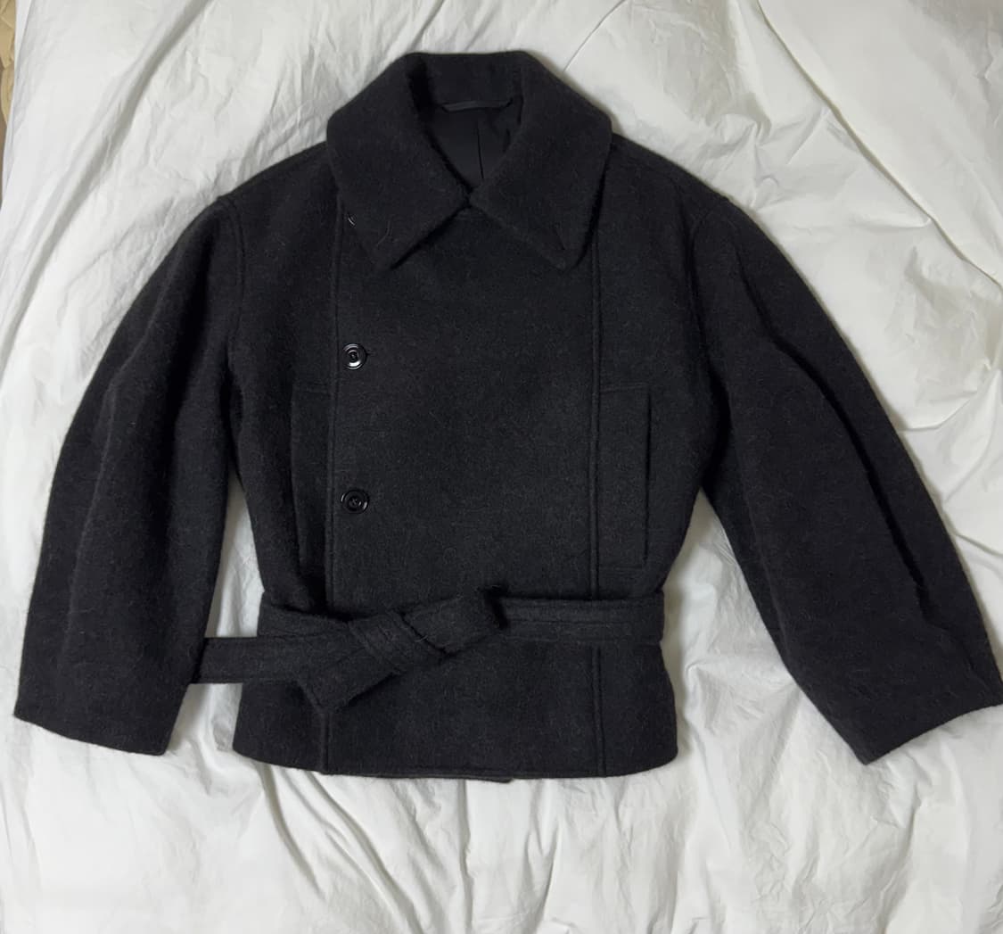 르메르 숏 알파카 배쓰로브 코트 블랙 32 새상품 상품이미지3