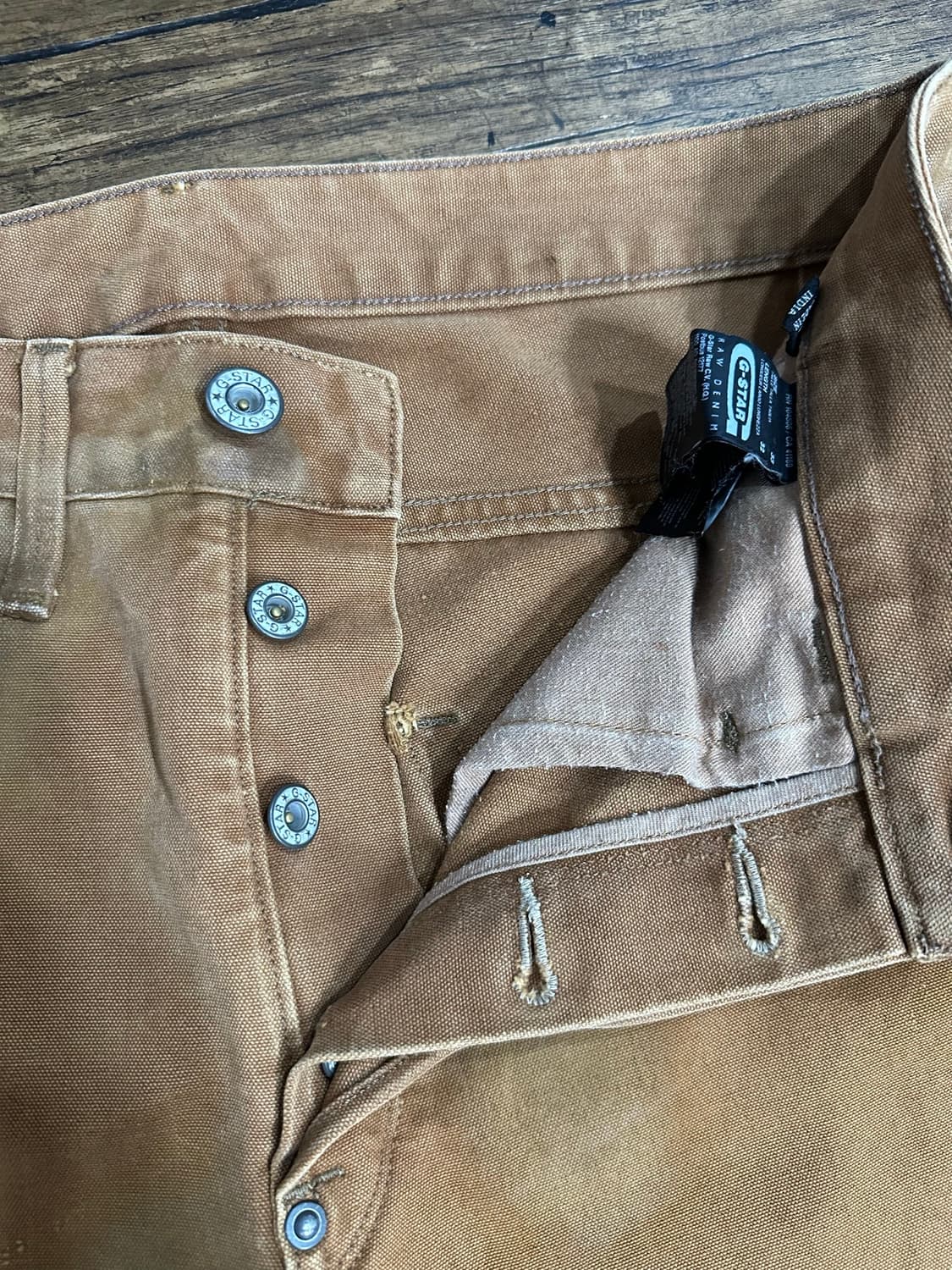 지스타 G-STAR RAW 브라운 덕캔버스 워크 팬츠  버튼플라이 32 상품이미지5