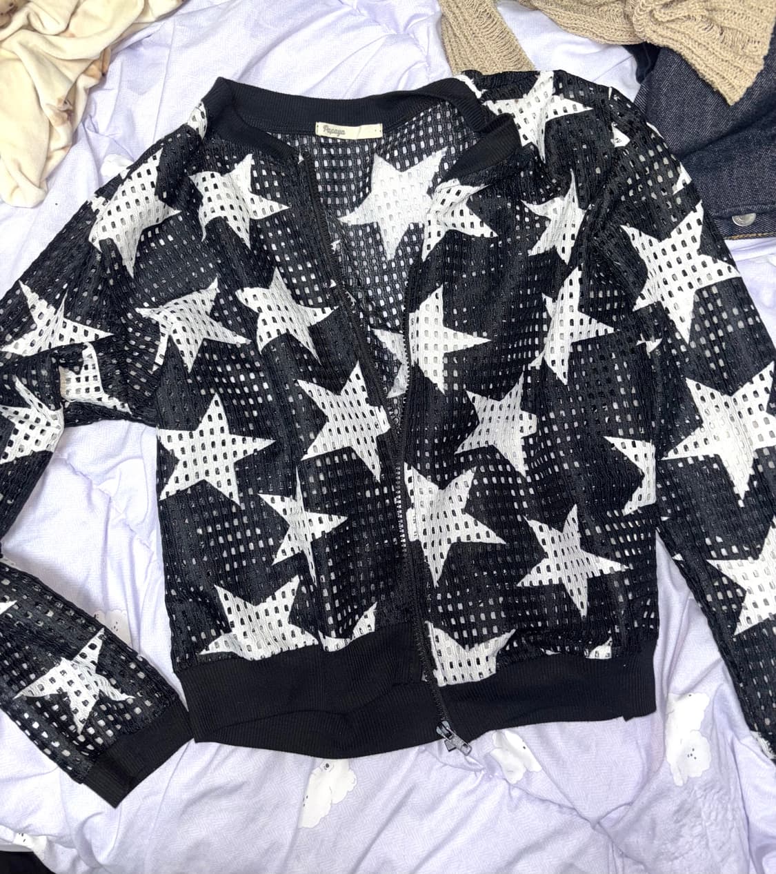 y2k 스타 별 매쉬 집업 상품이미지1